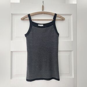 Silk Black and White Stripe Tank Size Small Medium